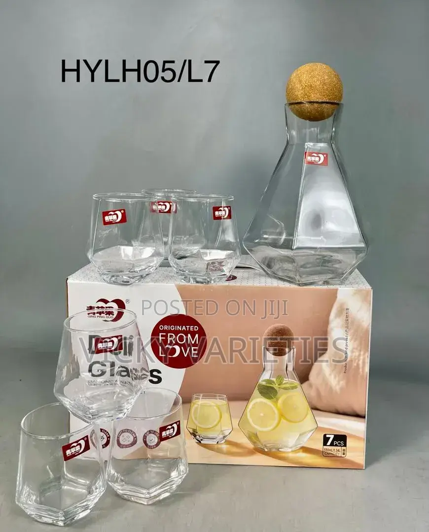 7pcs Deli Glass Diamond Water Set
