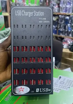 300w Super-Fast Charging Station With (USB C 20 Ports/USB 40 Ports)
