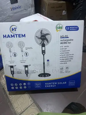 16inches Solar and Rechargeable Hamtem Fan