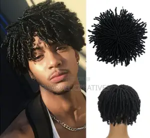Hair Toupee Extensions Afro Synthetic Braided Half Wig Dreadlock