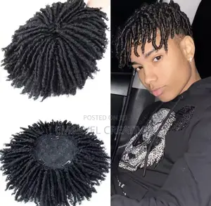 Hair Toupee Extensions Afro Synthetic Braided Half Wig Dreadlock