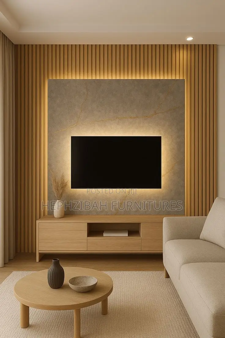 Modern Brown Multicolored TV Console
