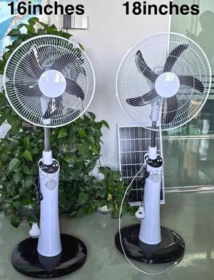 18 Inches Rechargeable Solar Standing Fan With Remote - 5 Blades