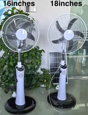 18 Inches Rechargeable Solar Standing Fan With Remote - 5 Blades