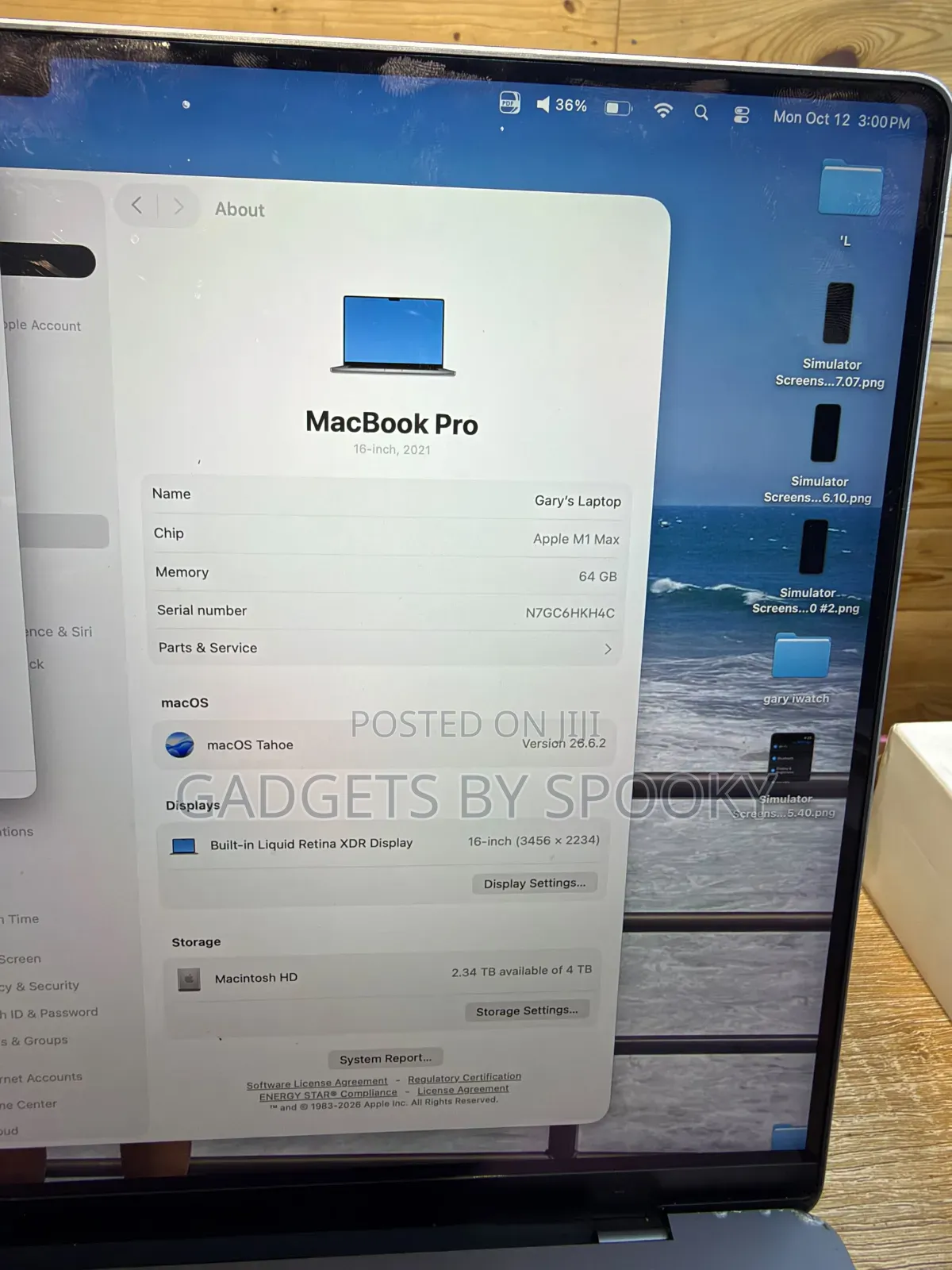 Laptop Apple MacBook Pro 2021 M1 Max 64GB SSD 4T