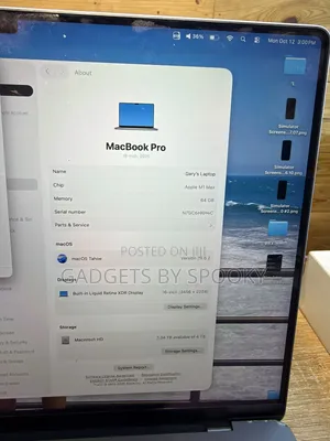 Laptop Apple MacBook Pro 2021 M1 Max 64GB SSD 4T
