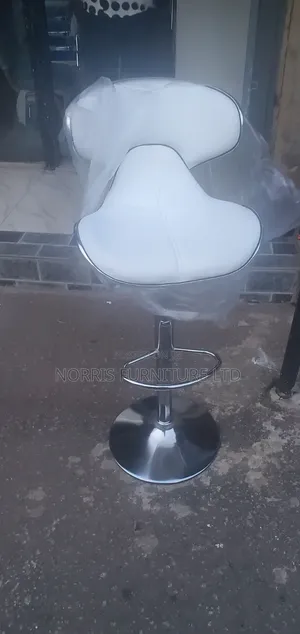 White Adjustable Bar Stool
