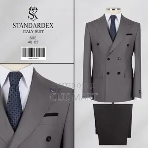 Grey Double-Breasted Suit – Peak Lapel Blazer + Dark Grey Trousers