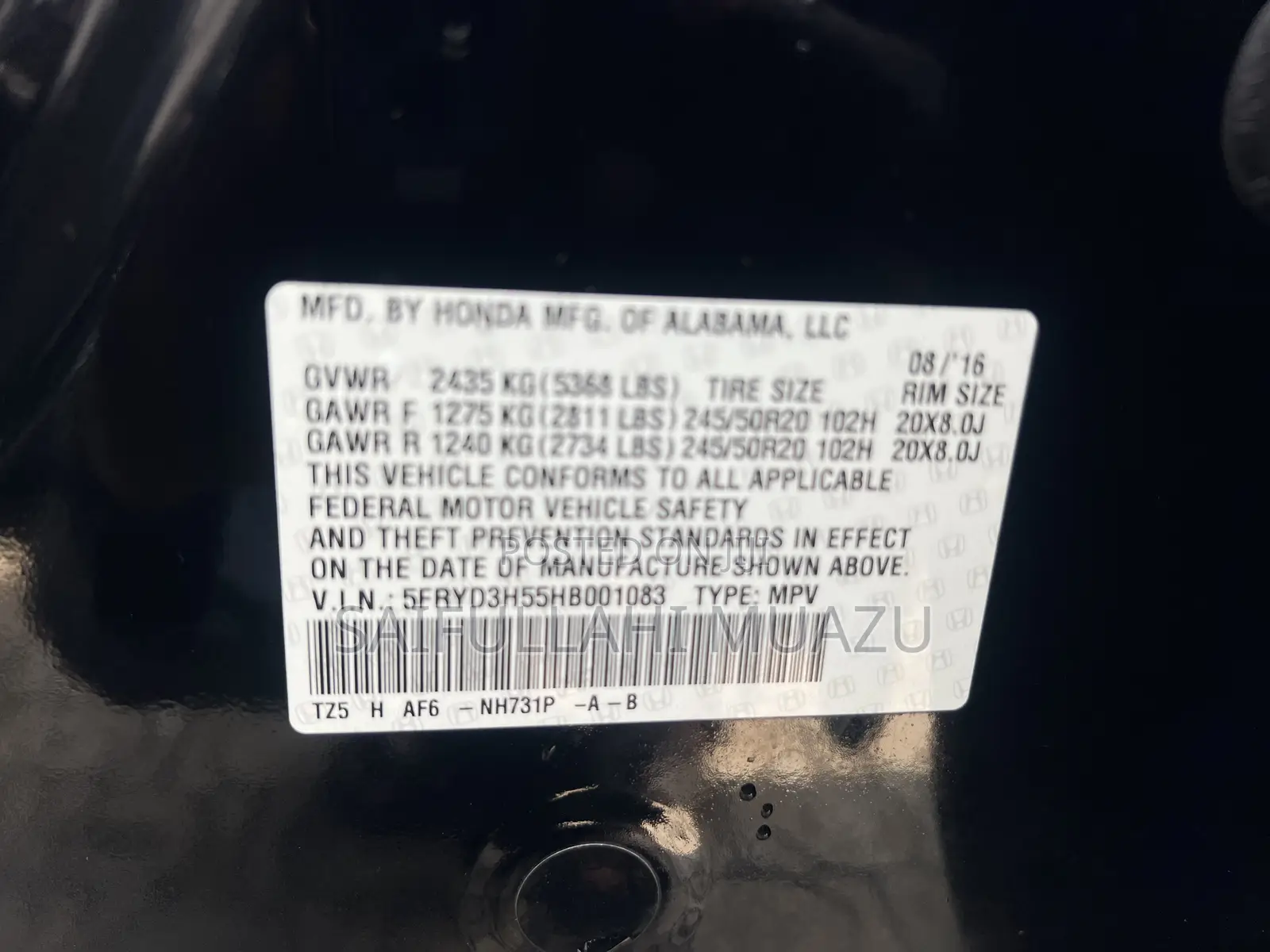 Acura MDX 2017 Black