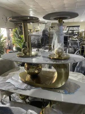 Marble Centre Table and Two Side Stools