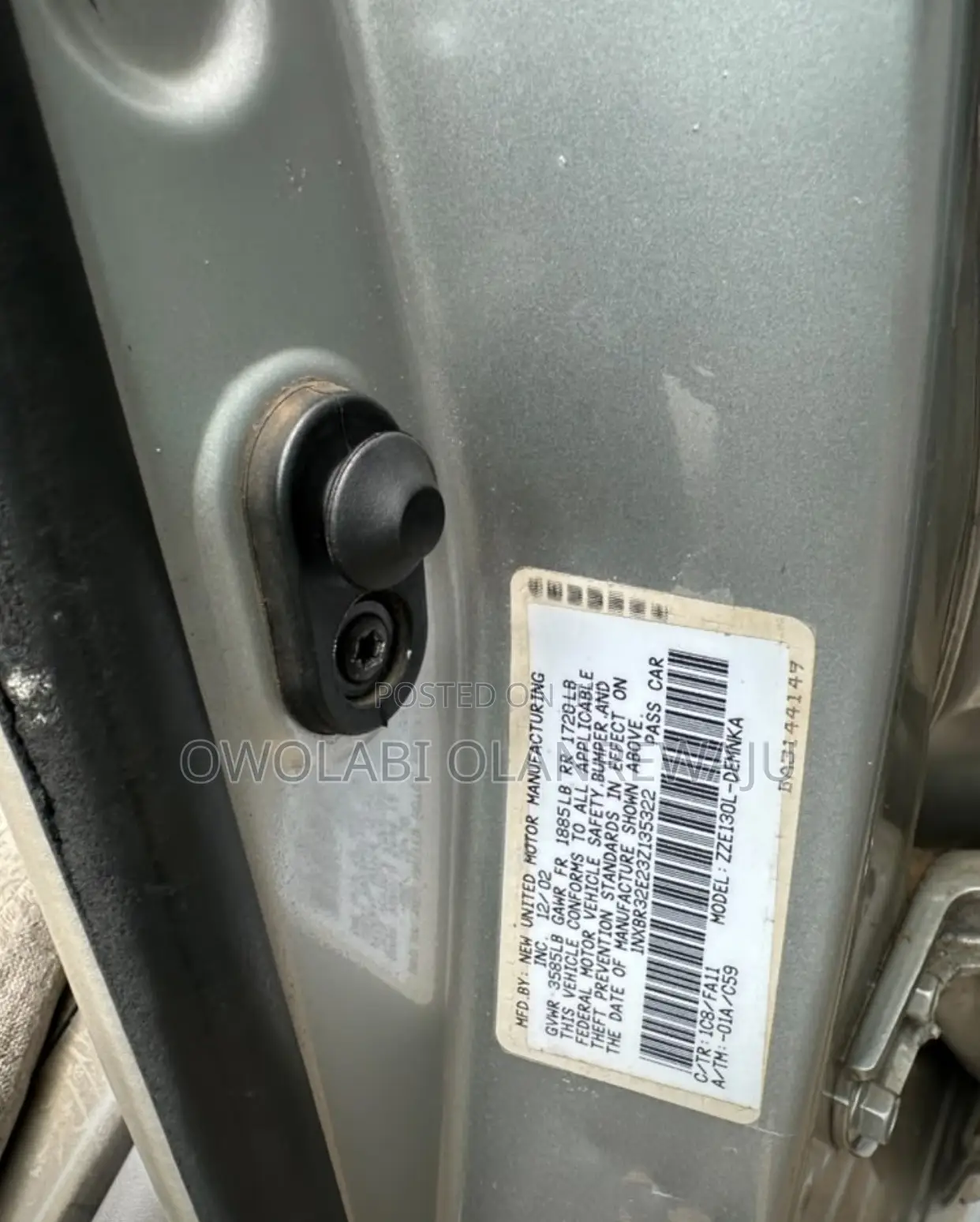 Toyota Corolla 2003 Silver