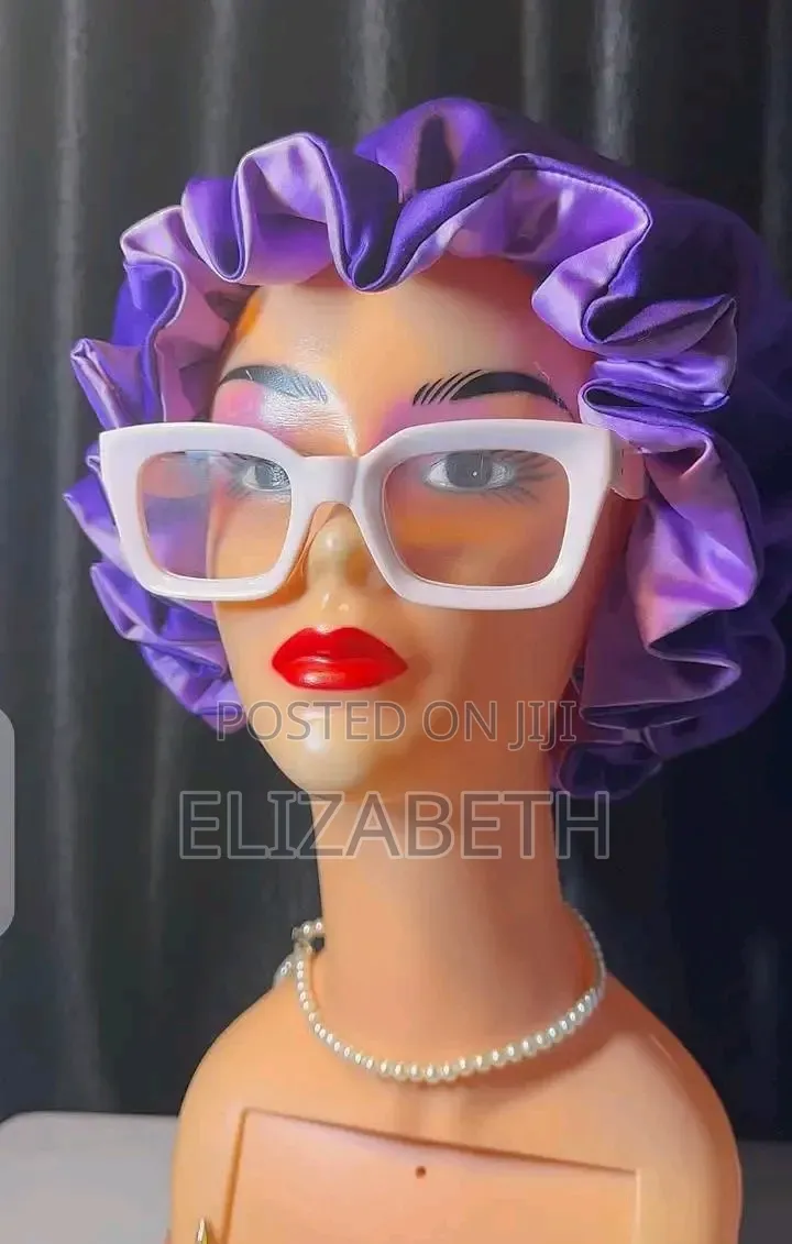 Double-Layered Satin Hair Bonnets With Elastic Bands
