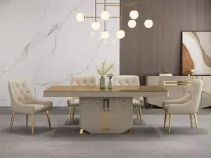 Oval Home Dining Table, Hotel Restaurant, High-End Poly Dining Table