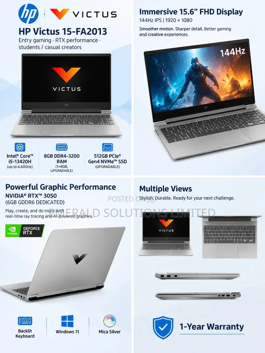 New Laptop HP Victus 15 8GB Intel Core i5 SSD 512GB