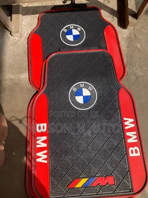 Luxury BMW M-Sport Red & Black Rubber Floor Mats Set