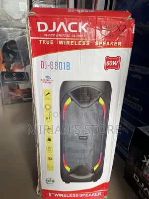 DJACK DJ-8801B 60W Wireless Speaker, 8-Inch Woofers With Wireless Mic