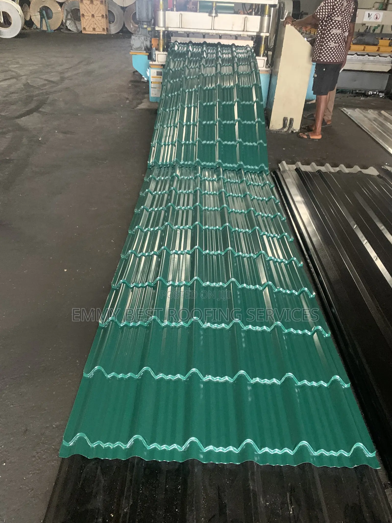 0.55mm Bush Green Steptiles Roofing Sheet