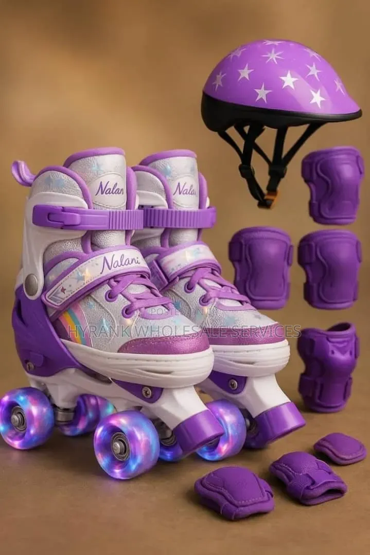 Complete Kids Roller Skates Set With Helmet & Protective Gear