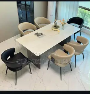 Luxury Rock Slab Dining Table and Chair Combination Set