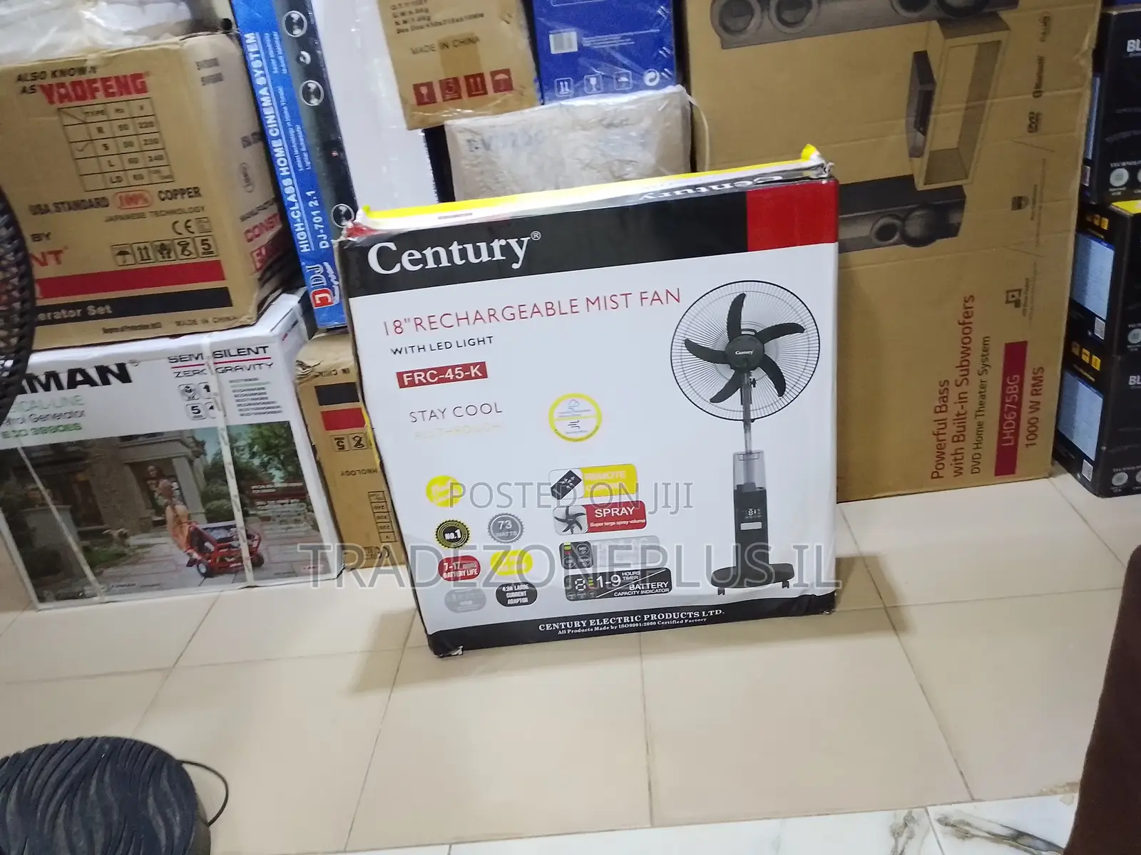 18inch Century Compact Rechargeable Fan With Mist Function
