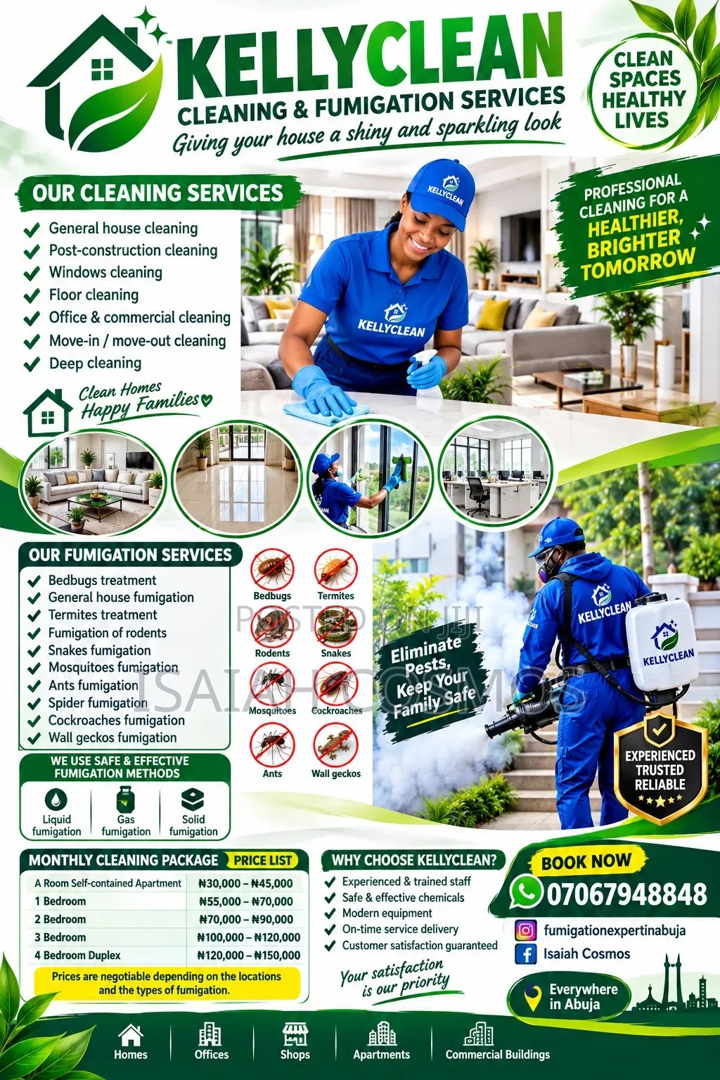 Cleaning and Pests Control Professional in Abuja