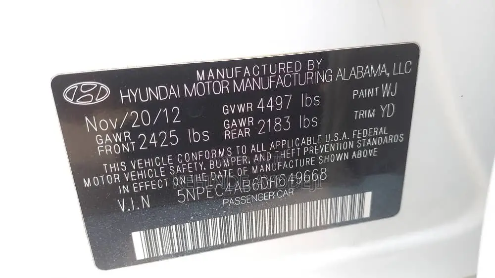 Hyundai Sonata 2012 White