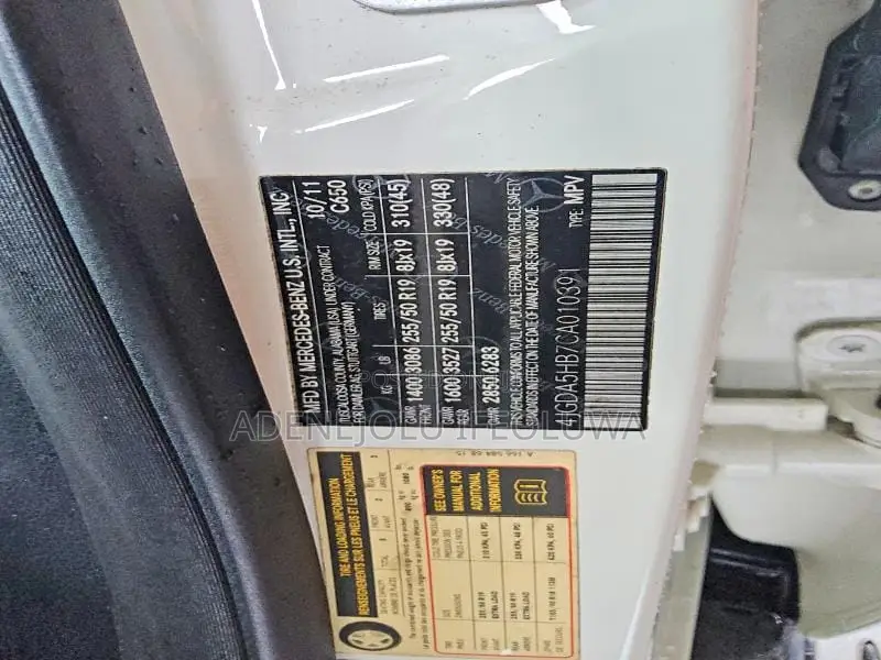 Mercedes-Benz M Class 2012 White
