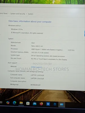 Laptop Acer Nitro 5 16GB AMD Ryzen 7 SSD 256GB