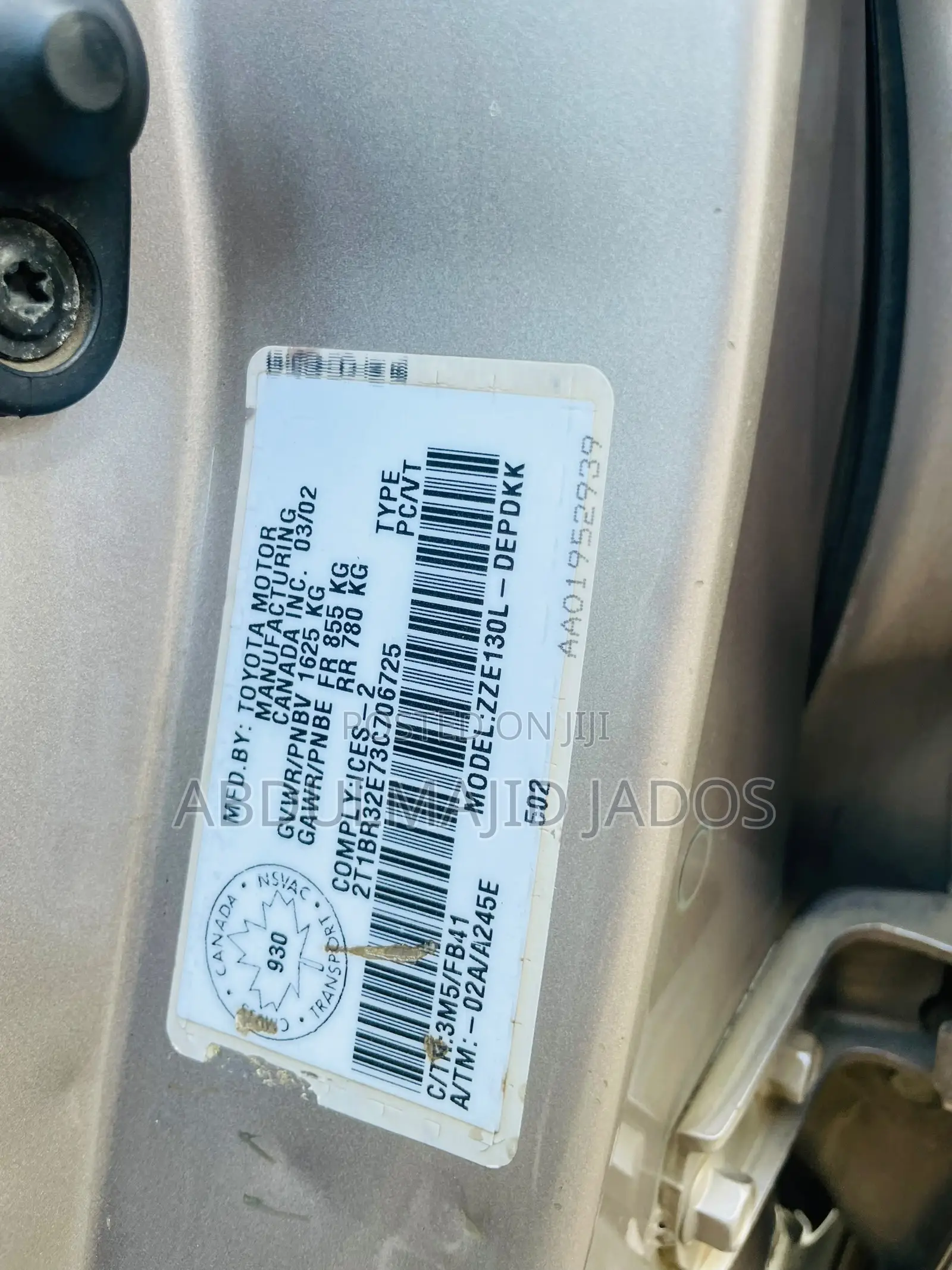 Toyota Corolla 2003 Gold