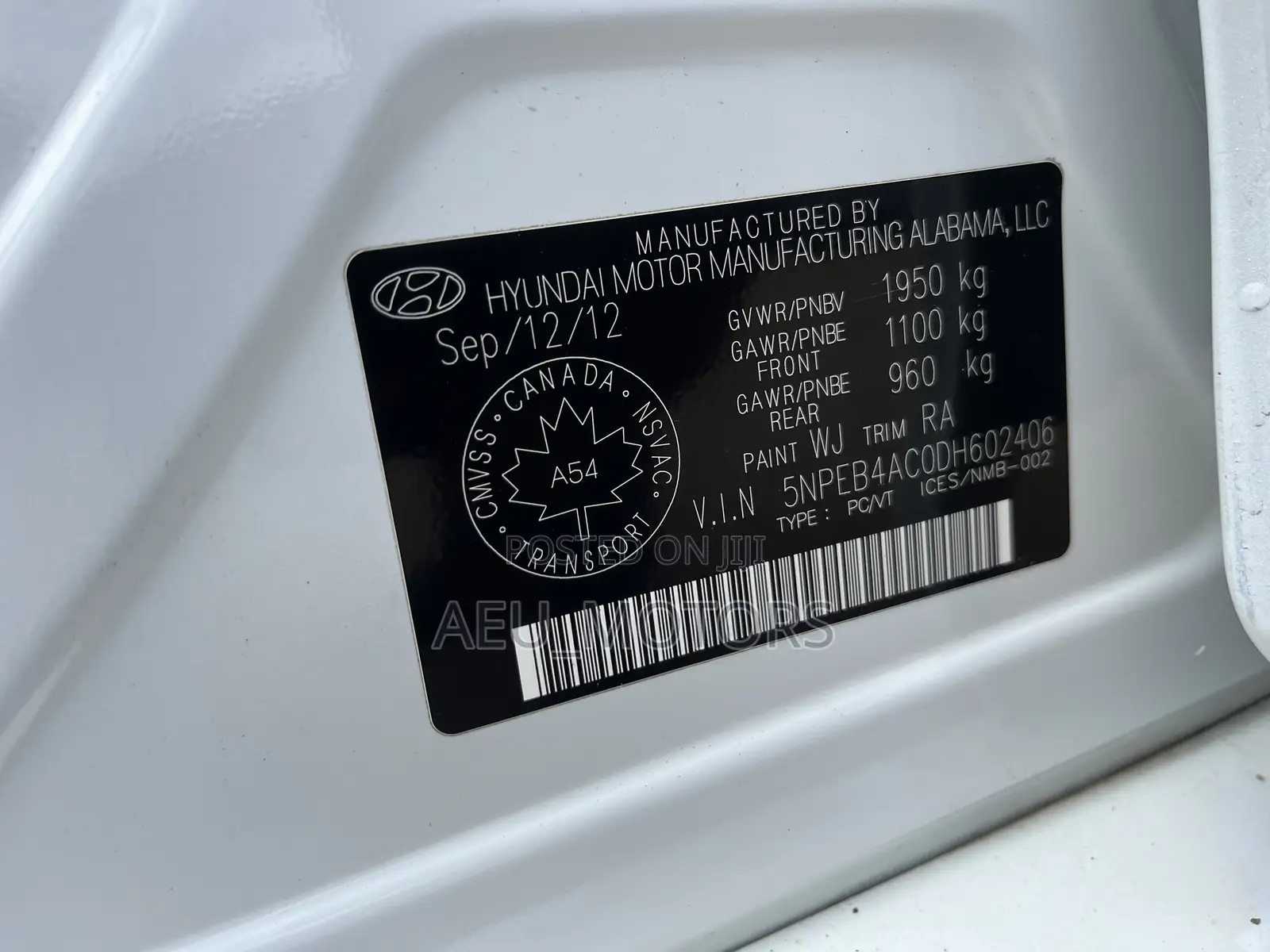 Hyundai Sonata 2013 White