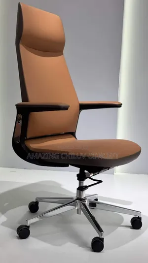 Luxury Modern Executive Office Chair - Brown Leather