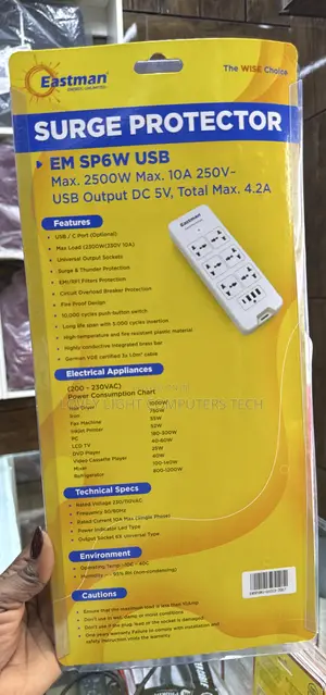 Eastman Surge Protector With USB Port