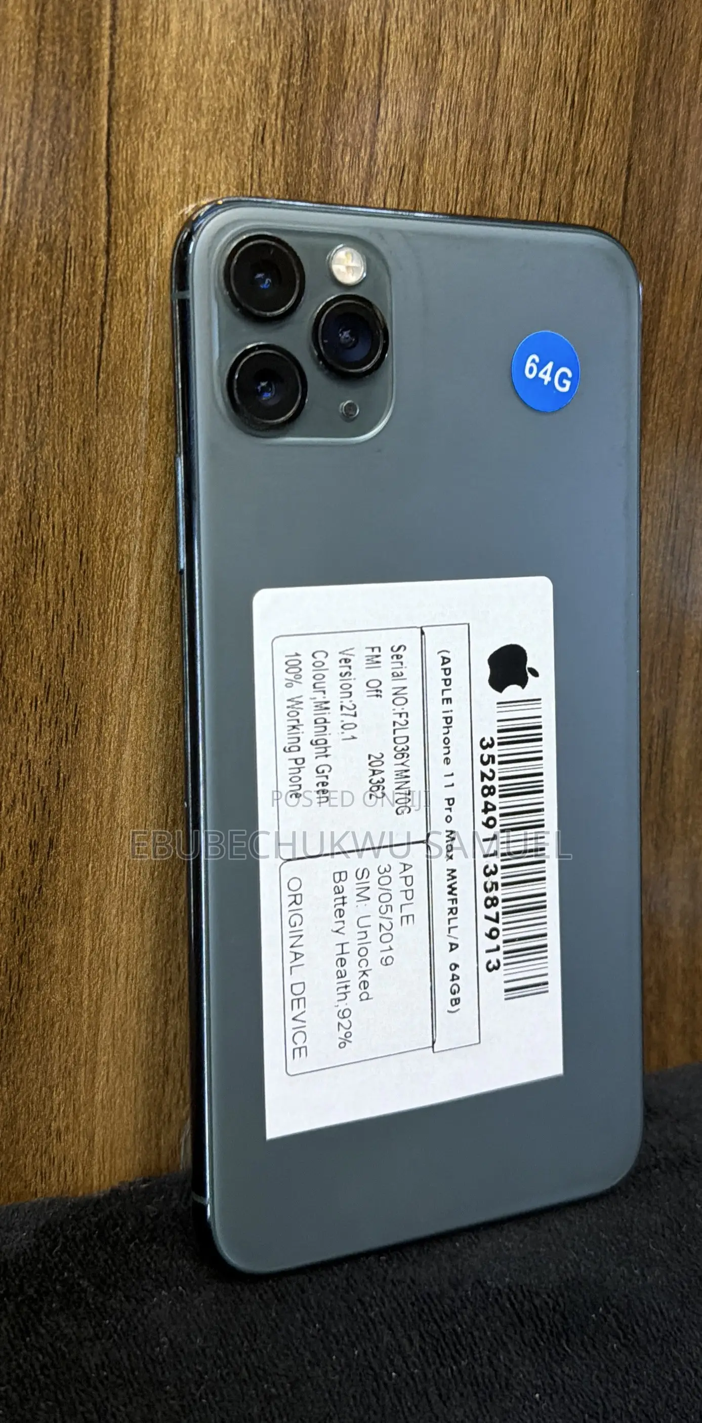 Apple iPhone 11 Pro Max 64 GB Gray