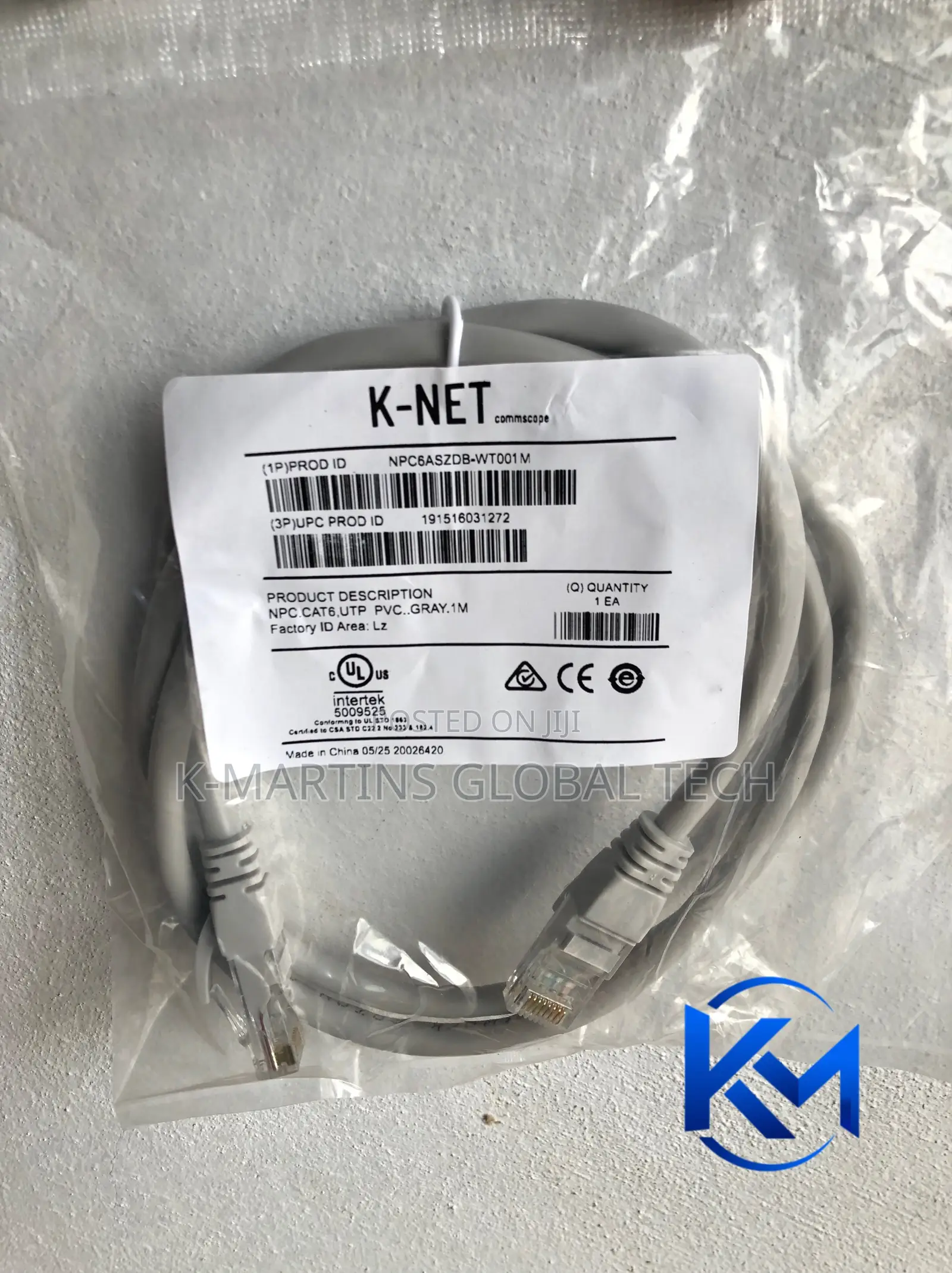 KNET Cat6 Ethernet Patch Cord 1M RJ45 Network Cable