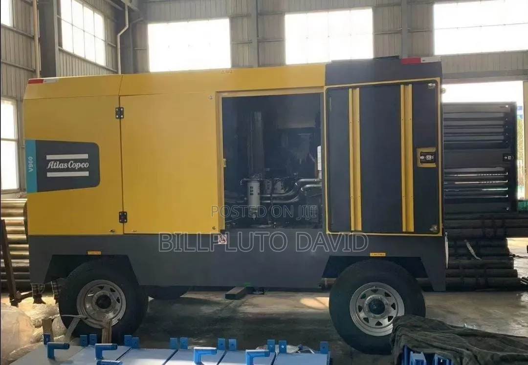 Atlas Copco V900 High-Pressure Mobile Diesel Air Compressor.