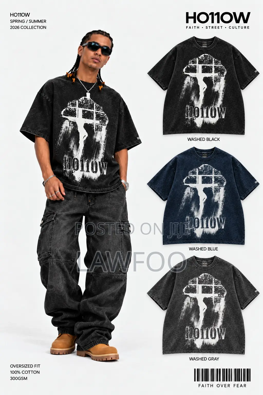 300G Pure Cotton Stone Washed Tee