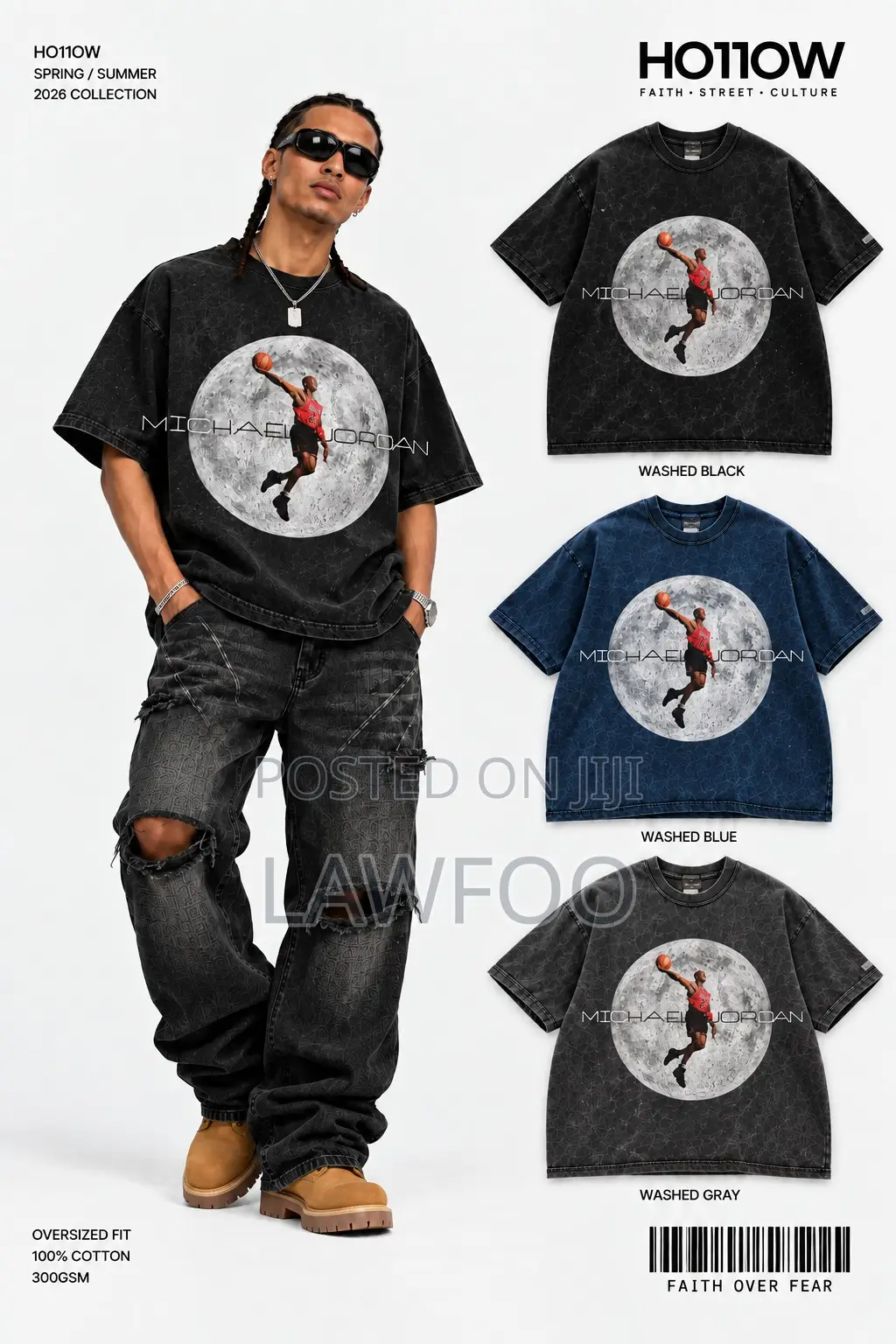300G Pure Cotton Stone Washed Tee