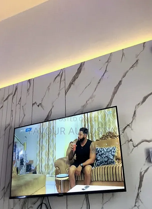Luxury Marble TV Wall Unit + Floating Console & LED