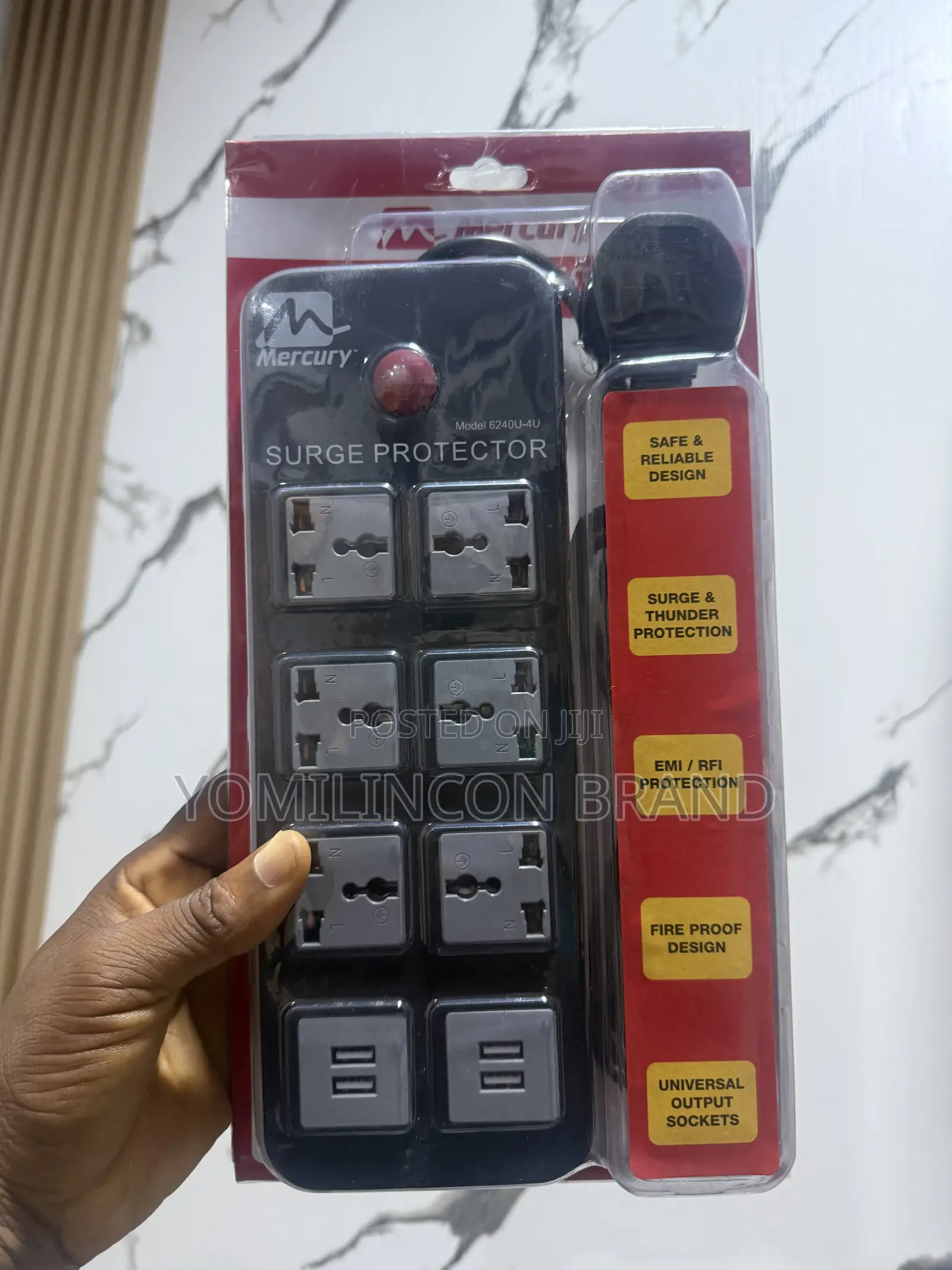 Mercury Surge Protector 6 Sockets 4 USB