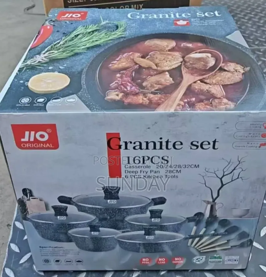 JIO Original Granite Cookware 16-Piece Set.