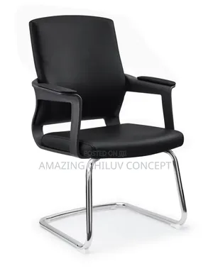 Modern Black Executive Visitors Chair With Chrome Frame