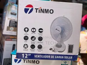 TiNMO 12-Inch Solar Rechargeable Desktop Fan With Free Solar Panel