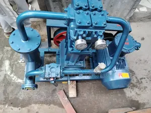 LPG Gas Compressor System Pressure Gauges, Piping, and Electric Motor