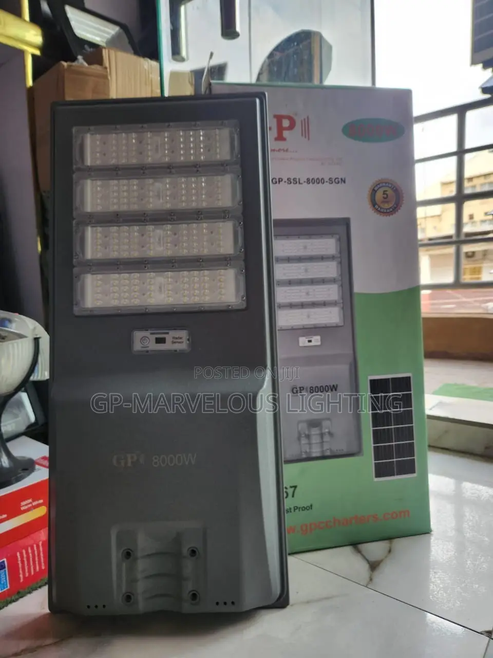 8000watt Industrial Solar Street Light Steady Brightness