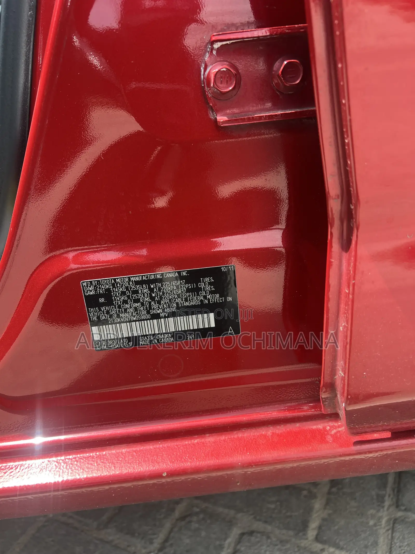 Toyota RAV4 2.5 4x4 2012 Red