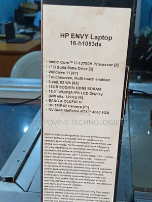 New Laptop HP Envy 16 Gaming 16-h1023dx 16GB Intel Core i7 SSD 1T