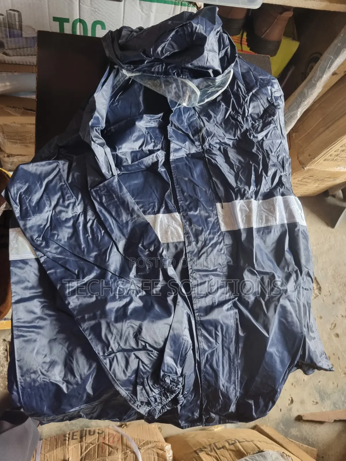 Heavy-Duty Raincoat With Reflector Up/Down