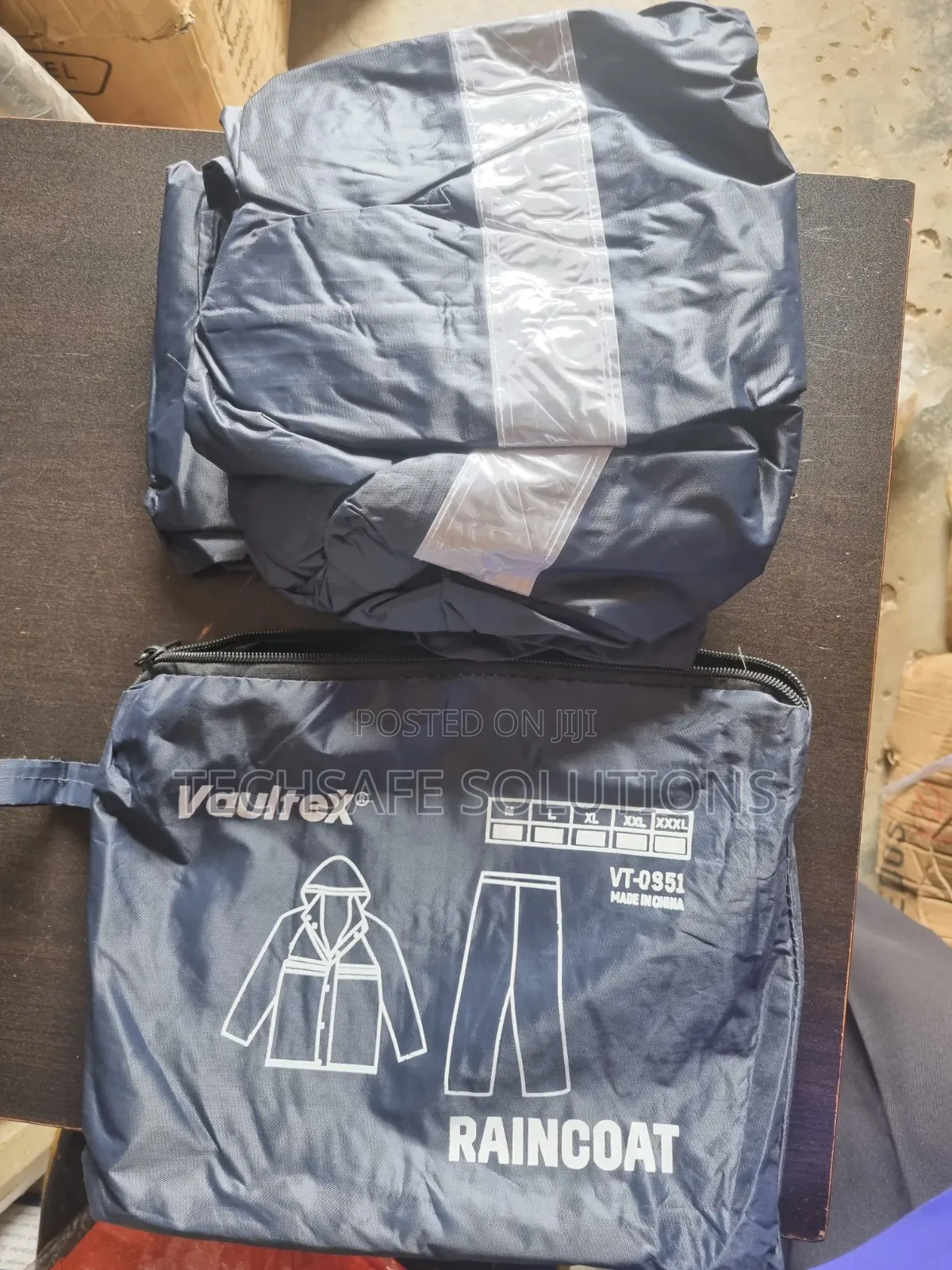 Heavy-Duty Raincoat With Reflector Up/Down
