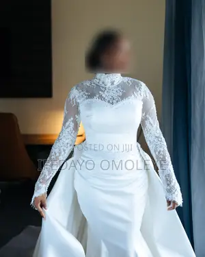 Lace & Pearl White Wedding Dress