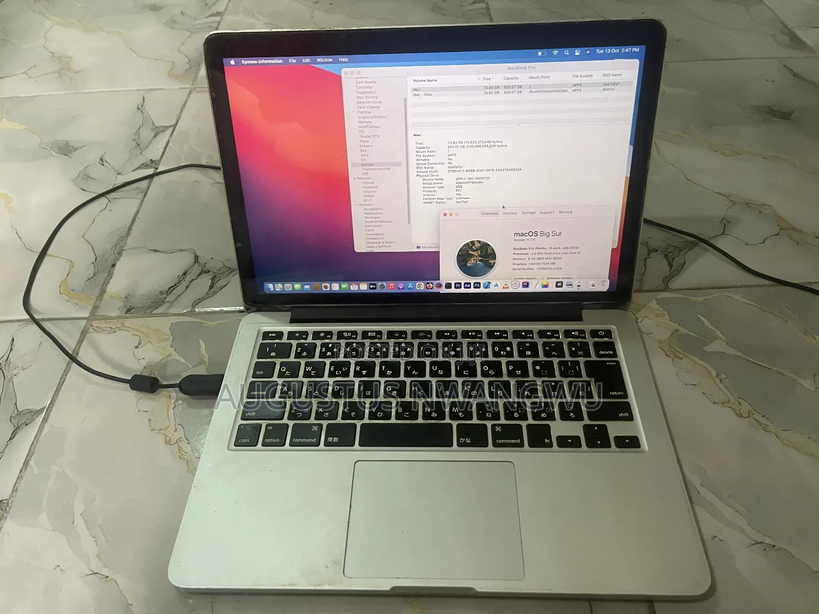 Laptop Apple MacBook 2013 8GB Intel SSD 500GB